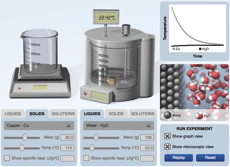 Calorimeter Cu H2O Final Computer sim image