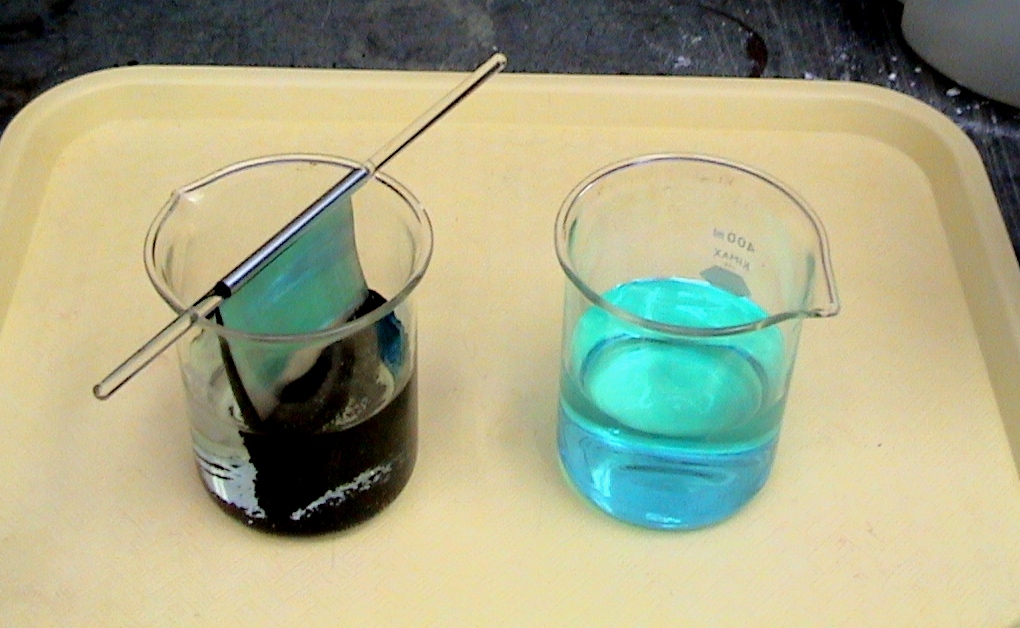 Zinc in copper(II) sulfate demonstration